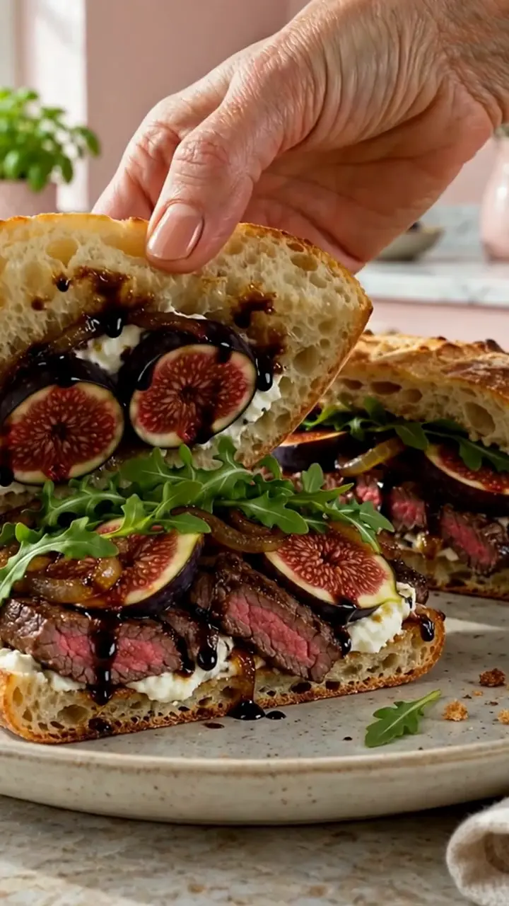 rețetă sandwich friptură cu smochine