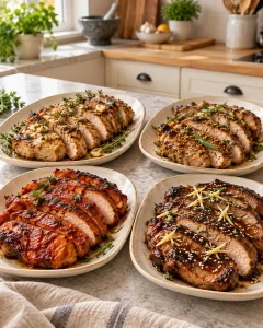 Carne de porc în patru marinade