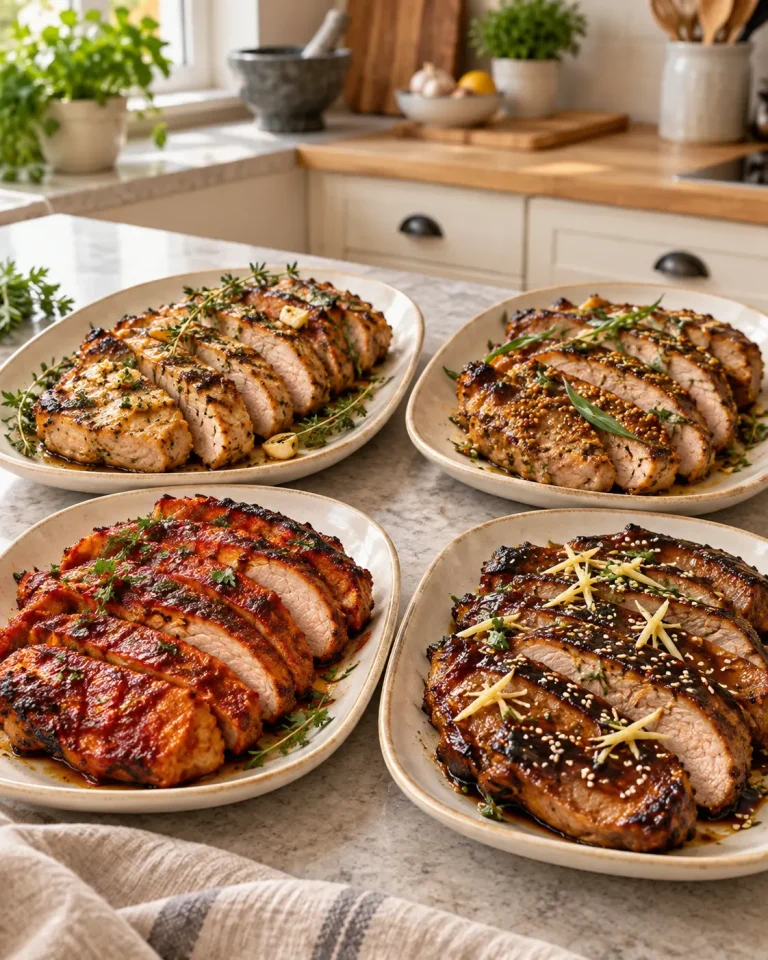 Carne de porc în patru marinade