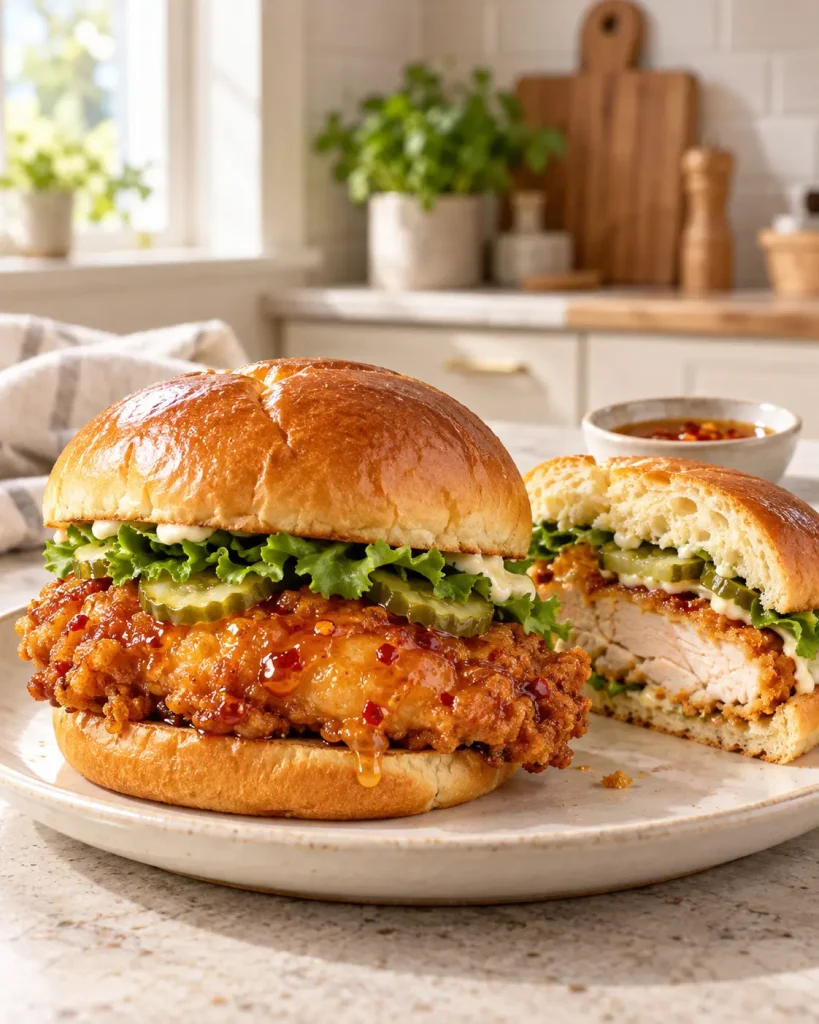 Sandwich cu pui și miere picantă
